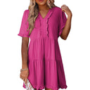 Ruffled V-Neck Women's Dress for Everyday Style