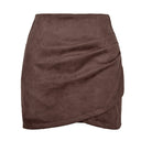 High-Waist Wrap Skirt in Plush Microfiber