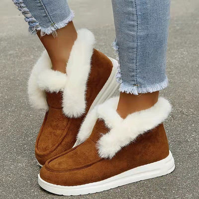 Chic High Ankle Fleece Sneakers for Women