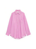 Striped Women's Blouse with Chest Pocket