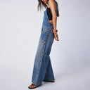 Chic Women's Denim Overalls with Adjustable Straps