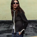 Ladies Blazer Jacket with Lace Accents