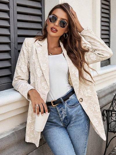 Floral Embroidered Women's Blazer