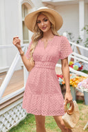 Chic Women's Cotton Lace-Trimmed Dress