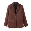 Chic Suede Blazer Jacket for Women