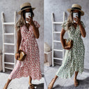 Floral Short Sleeve Wrap Dress for Women