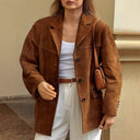 Chic Women's Blazer Jacket with Patch Pockets
