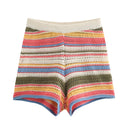 Colorful Striped Women's Knit Shorts Collection