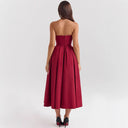 Women's High Neck Flared Skirt Evening Dress