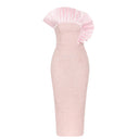 Chic Midi Dress with Ruffled Design for Women