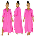 Stylish Women's Shirt Dress with Side Slits
