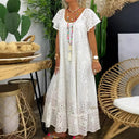 Airy Ruffled Women's Dress with Unique Lace Design