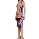 Chic Midi Dress with Contemporary Print for Women