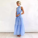 Chic Women's High Neck Tiered Maxi Dress