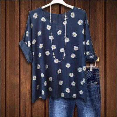 Floral Print Blouse in Airy Viscose