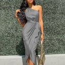 Chic Women's Asymmetrical Dress with Unique Detail