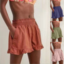 Women’s Ruffle-Trimmed Shorts with Pockets