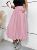 Chic Women's Midi Skirt in Flowing Fabric