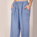 Women's Linen Wide Leg Trousers with Side Pockets