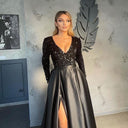 Stunning Sequined V-Neck Evening Dress for Women