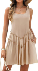 Ruffled Pocketed Women's Dress for Everyday Wear