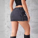 Chic Women's Denim Skirt with Stylish Pockets