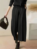 Chic Decorative Stitching Culottes for Women