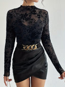 Floral Lace Long Sleeve Women's Top