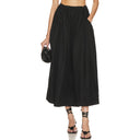Refined Pleated Midi Skirt with Elastic Waistband