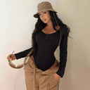 Chic Ruffle Long Sleeve Bodysuit for Women