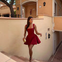 Flared Skirt Women's Short-Sleeve Dress