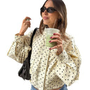 Chic Women's Polka Dot Fitted Blouse