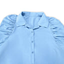 Chic Women's Puff Sleeve Shirt Dress with Button Detail
