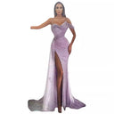 Glamorous Sequin Evening Dress with Chic Slit
