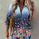 Floral Gradient Women's Blouse for Chic Style