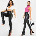 Shiny Women's Leggings with Side Zippers