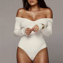 Off-the-Shoulder Ribbed Women's Bodysuit
