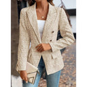 Chic Women's Blazer with Structured Design and Double Button Closure