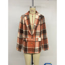 Chic Women's Wool Blend Checked Blazer