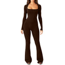 Chic Women's Wide Leg Deep V-Neck Bodysuit