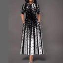 Artistic Splash Print Maxi Dress for Women