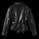 Chic Women's Faux Leather Blazer with Belt