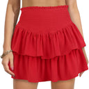 Ruffled Flare Skirt for Women with Elastic Waist