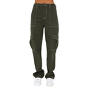 High-Waist Straight Leg Women's Cargo Jeans