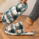 Plush Double Strap Women's Slippers