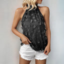 Floral 3D Design Blouse with Stand Collar for Women