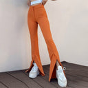 Women's Flared Leggings with Stylish Side Slit