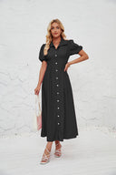 Chic Puff Sleeve Women's Shirt Dress