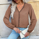 Chic Blouse with Lace Accents and Unique Design