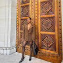 Chic Women's Blazer with Deep V-Neck Design